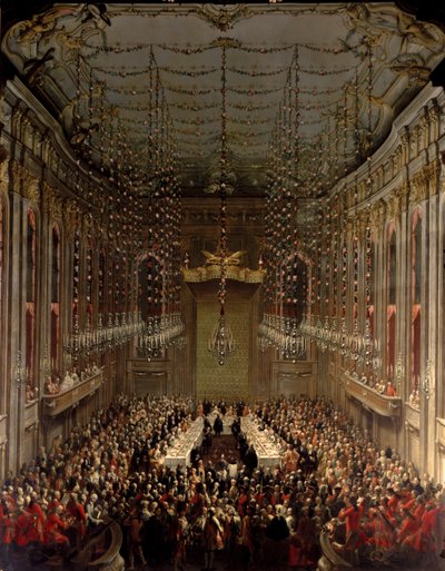 Banquet in the Redoutensaal, Vienna by Martin II Mytens or Meytens